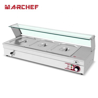 High quality 3 Pans Commercial SS201 Food Warmer Bain Marie with CE Approval