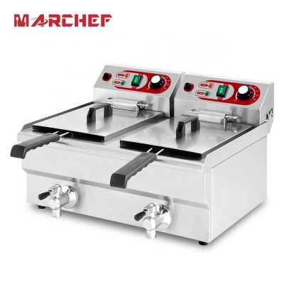 High quality 10L Double tanks industrial deep fryer for cooking equipment