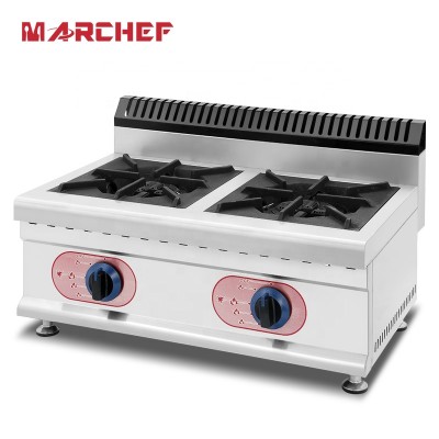 Good Quality Commercial 2 Burners Table Top Gas Stove for Kitchen Equipment