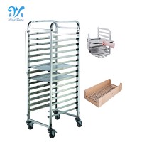 Stainless Steel Dual Row  Pan Trolley/ Pan Cart/Food Bake Pan For Sale