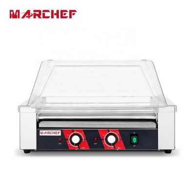 Hot sale 7 Rollers commercial automatic electric hot dog roller with cover for kitchen equipment