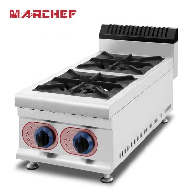 Hot Sale 2 Burners Table Top Gas Stove for Commercial Kitchen Equipment